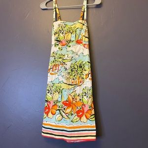 Catherine Stewart Vintage style tie-back tropical summer dress size 6